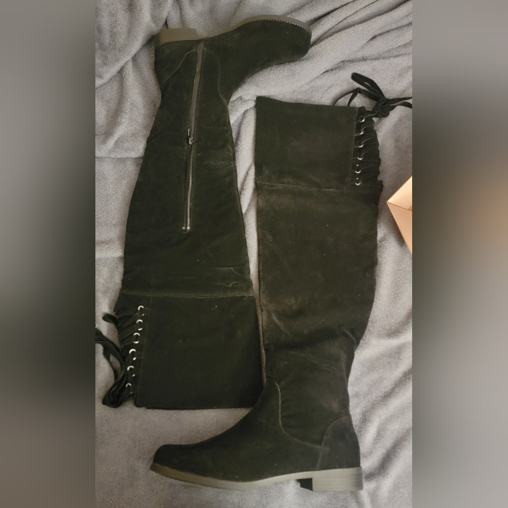 JustFab Black Over-the-Knee Boots